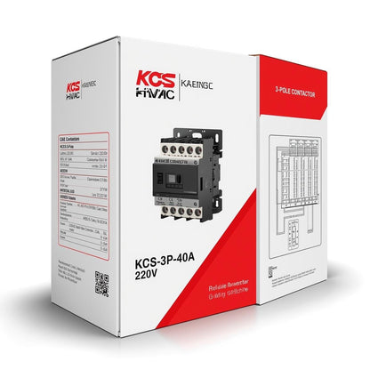 KCS - 3 Pole 40 Amp contactor 220V coil UL DP Contactor HVAC Contactor